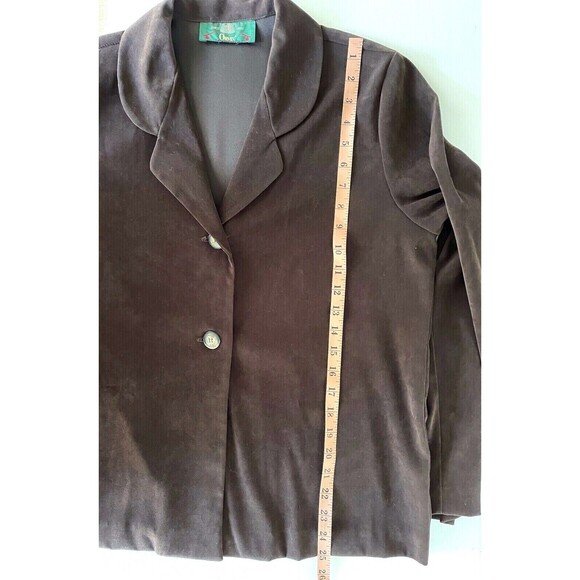 Vintage ORVIS Women's Chocolate Brown 2 Button Soft Blazer Jacket - Picture 5 of 7